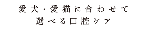 愛大・愛猫に合わせて選べるロ腔ケア