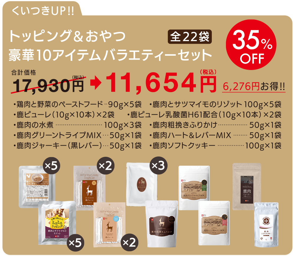 トッピング＆おやつ　豪華10アイテム（全22袋）　バラエティーセット