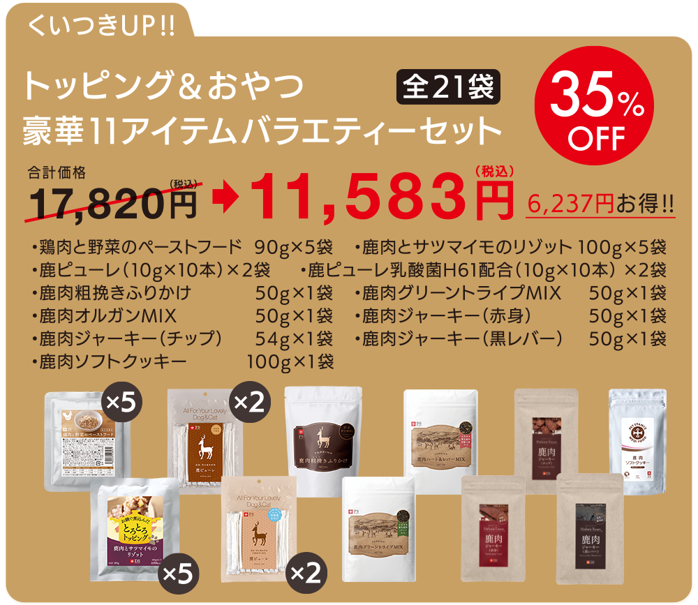 トッピング＆おやつ　豪華11アイテム（全21袋）　バラエティーセット